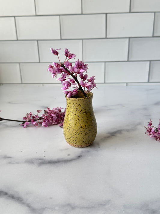 Yellow Speckled Bud Vase